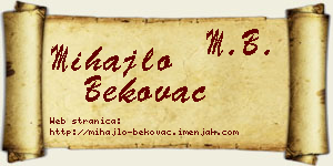 Mihajlo Bekovac vizit kartica